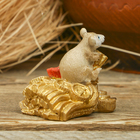 Фигурка "Деньги в дом" мышь на венике, 5,4 х 3,6 см - Фото 4