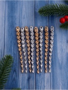 Ёлочные игрушки набор 8 шт. «Витые сосульки», 12 см, серебро/золото - Фото 2