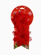 Ёлочные игрушки 2 шт. «Зимнее волшебство. Резной цветок» пластик, 8.5 см, красный 3555433