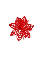 Ёлочные игрушки 6 шт. «Зимнее волшебство. Резной цветок» пластик, 7 см, красный - Фото 4
