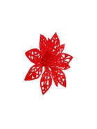 Ёлочные игрушки 6 шт. «Зимнее волшебство. Резной цветок» пластик, 7 см, красный - Фото 5