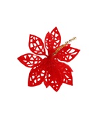 Ёлочные игрушки 6 шт. «Зимнее волшебство. Резной цветок» пластик, 7 см, красный - Фото 6