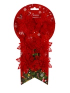 Ёлочные игрушки 6 шт. «Зимнее волшебство. Резной цветок» пластик, 7 см, красный - Фото 7