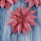 Украшение ёлочное "Нежный цветок" (набор 3 шт) 10 см, розовый - Фото 2