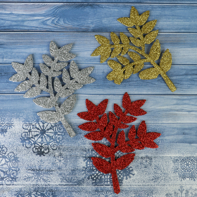 Украшение ёлочное "Веточки" (набор 3 шт) 10,5х11 см микс