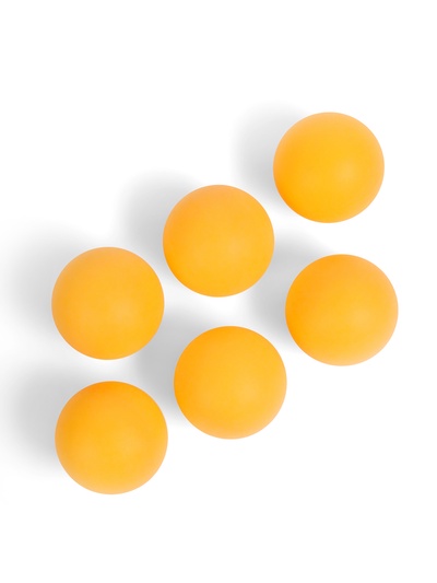 Мяч для настольного тенниса, набор 6 шт., PP, цвет оранжевый