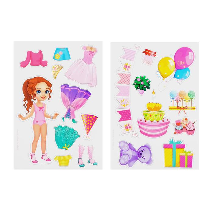 Магнитный набор в сумочке с куклой «День рождения Полины» 44005