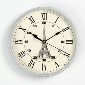 Часы настенные "Париж", d=25 см, ААА, 24 х 4 х 11 см, римские цифры