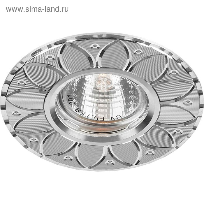 Встраиваемый светильник GS-M389S, MR16, 50W, цвет серебро, d=60мм - Фото 1