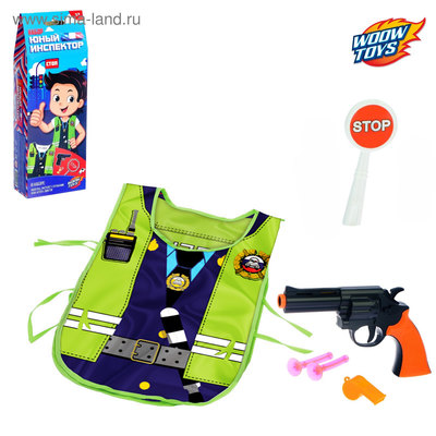 Игровой набор для мальчиков «ДПС» (жилет, пистолет, жезл, 3 пули, свисток, удостоверение), 38 х 32 см