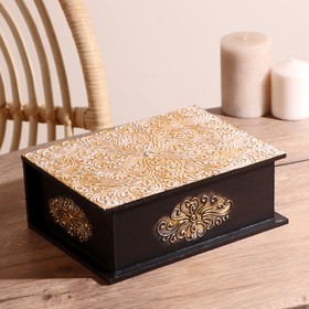 Шкатулка «Узор», 24×18×9 см, МДФ  (артикул 3369971)  большой выбор товаров оптом и в розницу по низким ценам с доставкой