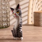 Сувенир «Котёнок», 6×3×18 см, дерево, серый - фото 43562956