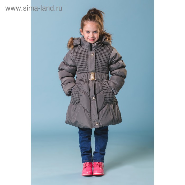 Куртка удлиненная для девочки "Леди", рост 116-122 см, цвет серый - Фото 1