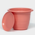 Горшок для цветов с поддоном Доляна «Арена», 2 л, пластиковый цвет коралловый - Фото 4