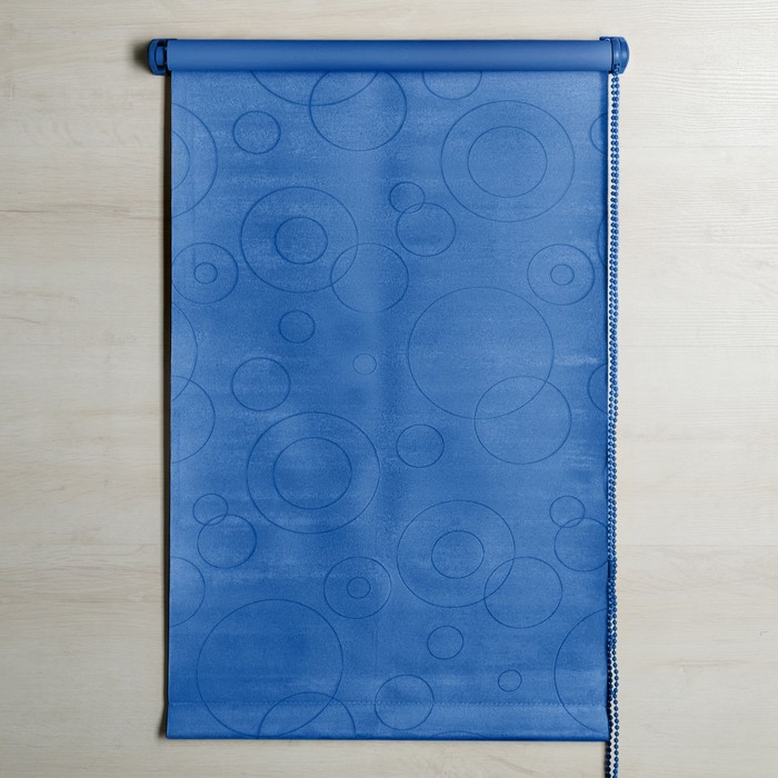 Штора рулонная «Блэкаут», светонепроницаемая, 140 х 160 см, замша, цвет синий