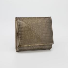 Кошелёк женский, 2 отдела на клапане, цвет золотой