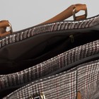 Сумка женская, 2 отдела на молниях, наружный карман, длинный ремень, цвет коричневый/красный - Фото 5
