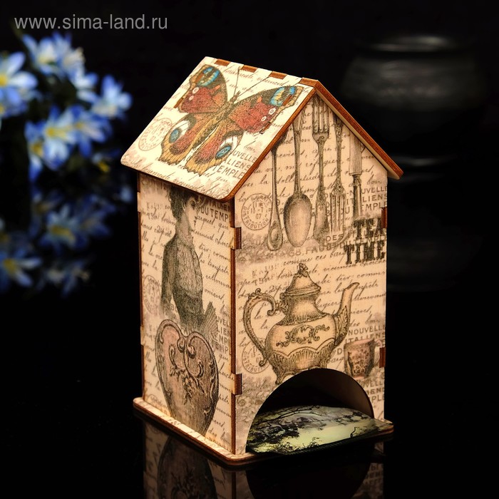 Чайный домик "Бабочка" с УФ-печатью, 8,5х9,5х16см - Фото 1