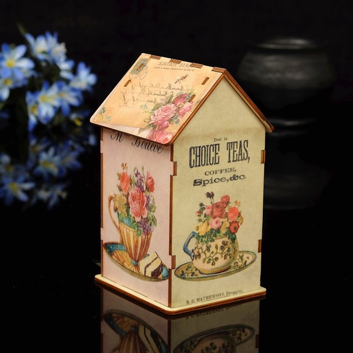 Чайный домик "Чайничек" с УФ-печатью, 8,5х9,5х16см - фото 1899623422