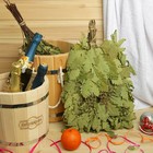 Веник для бани ЭКСТРА из кавказского дуба с мятой "Добропаровъ", новогодняя серия - Фото 3