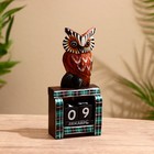 Вечный календарь настольный «Сова у камина», 9.5×4×17 см, дерево, МИКС - Фото 1