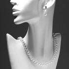 Набор 3 предмета: серьги, бусы, браслет «Классика», цвет белый, 45 см - Фото 5