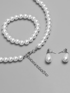 Набор 3 предмета: серьги, бусы, браслет «Классика», цвет белый, 45 см - Фото 9