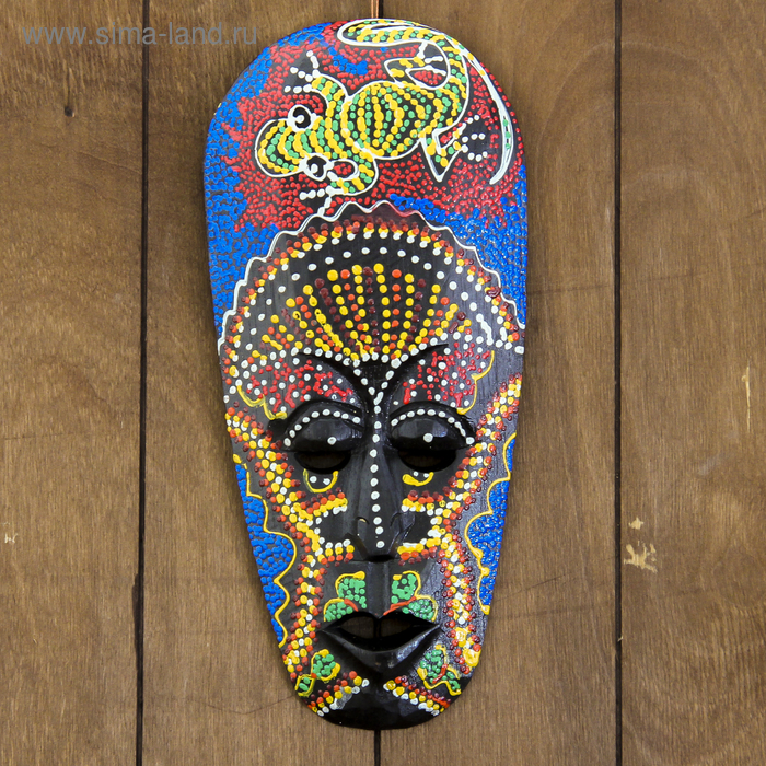 Маска «Абориген ящерица», 3×12×30 см, дерево