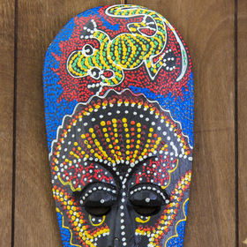 Маска «Абориген ящерица», 3×12×30 см, дерево