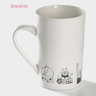 Кружка Доляна «День кота», 380 мл, фарфор, белая - Фото 2