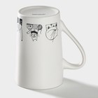 Кружка Доляна «День кота», 380 мл, фарфор, белая - Фото 3