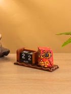 Вечный календарь настольный «Розовая сова», 15×6×7 см, дерево - Фото 2