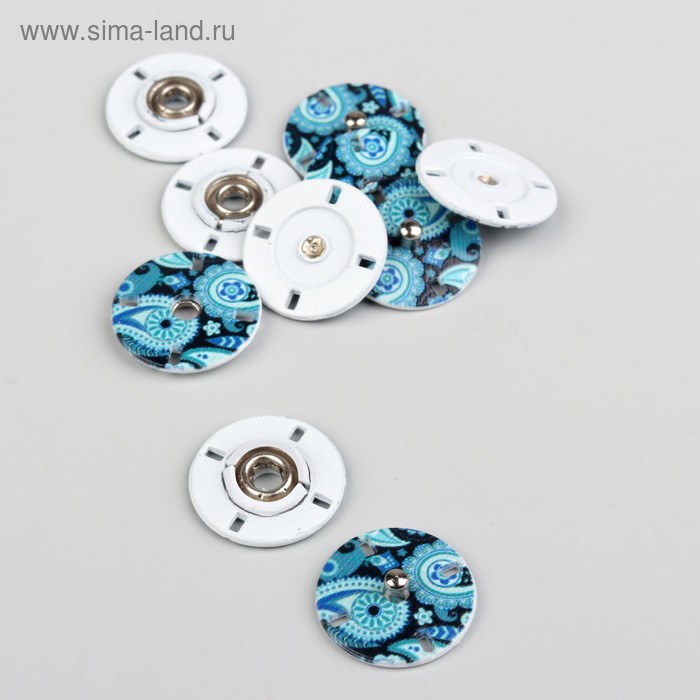 Кнопки пришивные декоративные «Огурцы», d = 18 мм, 5 шт, цвет синий
