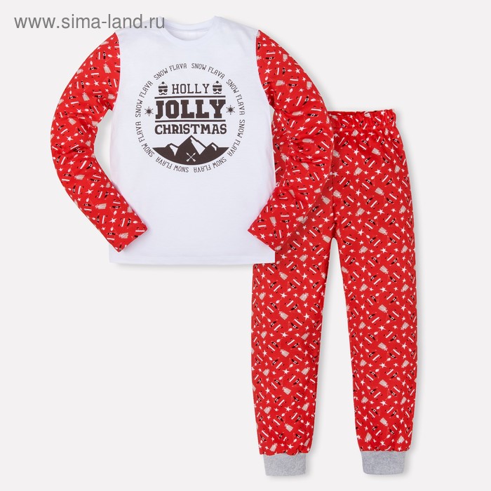 Комплект: джемпер, брюки KAFTAN "JOLLY", белый, красный, рост 158-164 см (40) - Фото 1
