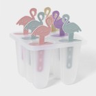 Форма для мороженого «Фламинго», 12,5×11,5×14,5 см, 6 ячеек, цвет МИКС - фото 318111140