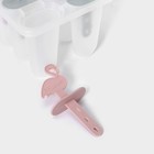 Форма для мороженого «Фламинго», 12.5×11.5×14.5 см, 6 ячеек, пластик, прозрачная - Фото 4