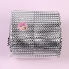 Лента с имитацией страз, 12 см, 9±1 м, цвет серебряный - Фото 4