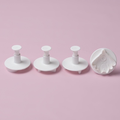 Плунжеры кондитерские Доляна «НЛО», набор 4 шт., пластик, белые