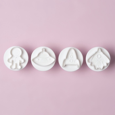 Плунжеры кондитерские Доляна «НЛО», набор 4 шт., пластик, белые