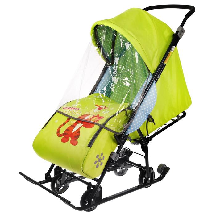 Санки коляска «Disney-baby 1. Тигруля», цвет лимонный - Фото 1