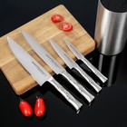 Набор кухонных ножей Bаmbоо, 4 шт: лезвие 8,8 см, 12,5 см, 20 см, 20 см, на подставке - Фото 1