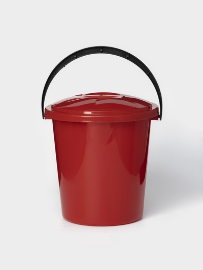 Ведро с крышкой и сливом, 10 л, d=32 см, h=26 см, МИКС