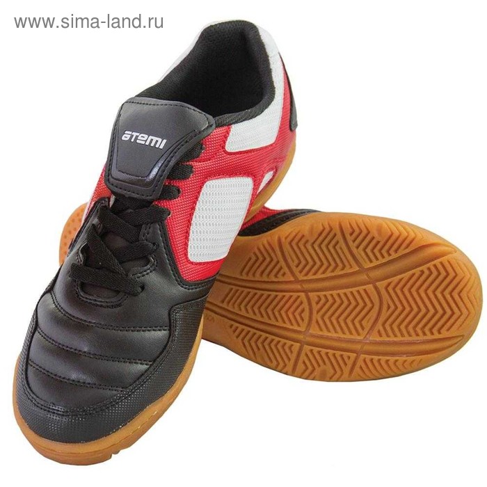 Бутсы футбольные, цвет чёрный/белый/красный, синтетическая кожа, размер 44 - Фото 1