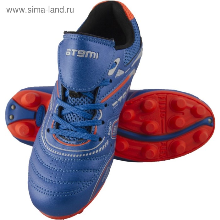 Бутсы футбольные Atemi, цвет голубой/оранжевый, синтетическая кожа, размер 44 - Фото 1