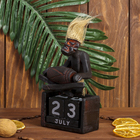 Сувенир дерево календарь "Абориген сидит с барабаном" 19х11х5,5 см - Фото 4