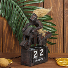 Сувенир дерево календарь "Абориген на мотоцикле" 21х18х7 см - Фото 1