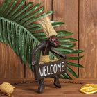 Сувенир дерево табличка "Абориген Welcome" 18х16х8 см - фото 8716702