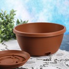 Горшок с поддоном 4,5 л, d=26, h=14 "Марсель", цвет шоколадный - фото 28083259