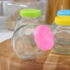 Набор банок стеклянных для сыпучих продуктов «Ромашка», 220 мл, 25×8 см, 4 шт, цвет МИКС - Фото 3