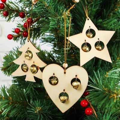 Елочная игрушка «Фигурки с бубенчиками», МИКС